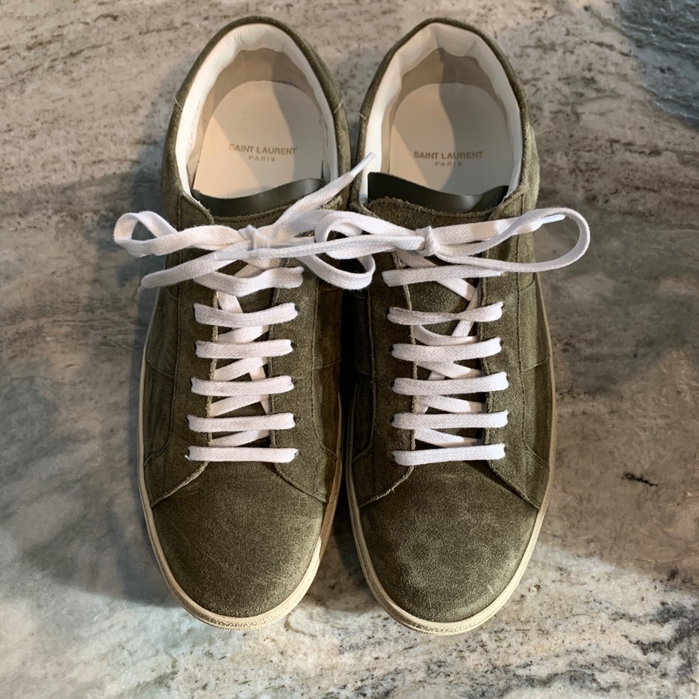 Saint Laurent Suede Low Top Sneakers - Size 12
